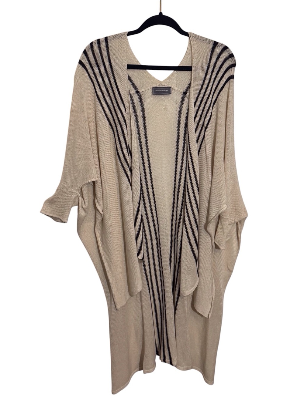 Wooden Ships Size X-Large Stripe Poncho Knit Sweater Beach Boho Oversized